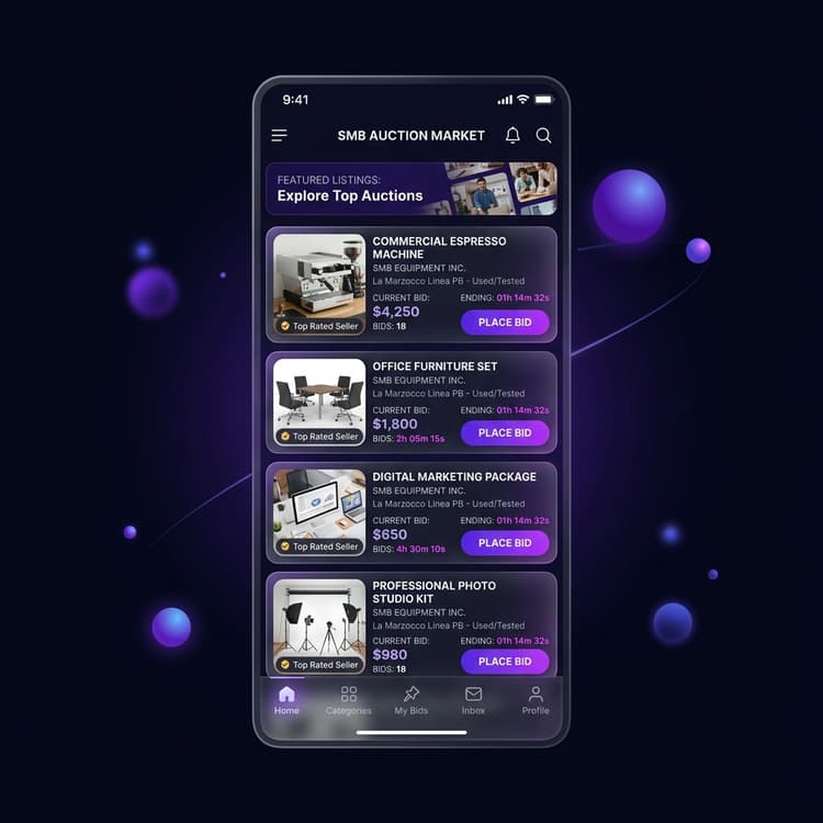 App La Puja — interfaz de subastas en vivo